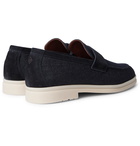 Loro Piana - Summer City Walk Suede-Trimmed Wool-Blend Denim Loafers - Blue