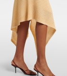 Victoria Beckham Knitted asymmetric cotton-blend midi skirt
