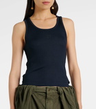 Loewe Anagram ribbed-knit silk jersey tank top