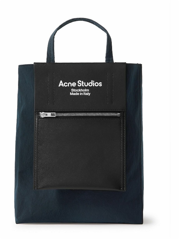 Photo: Acne Studios - Baker Out Logo-Print Leather and Nylon Tote Bag