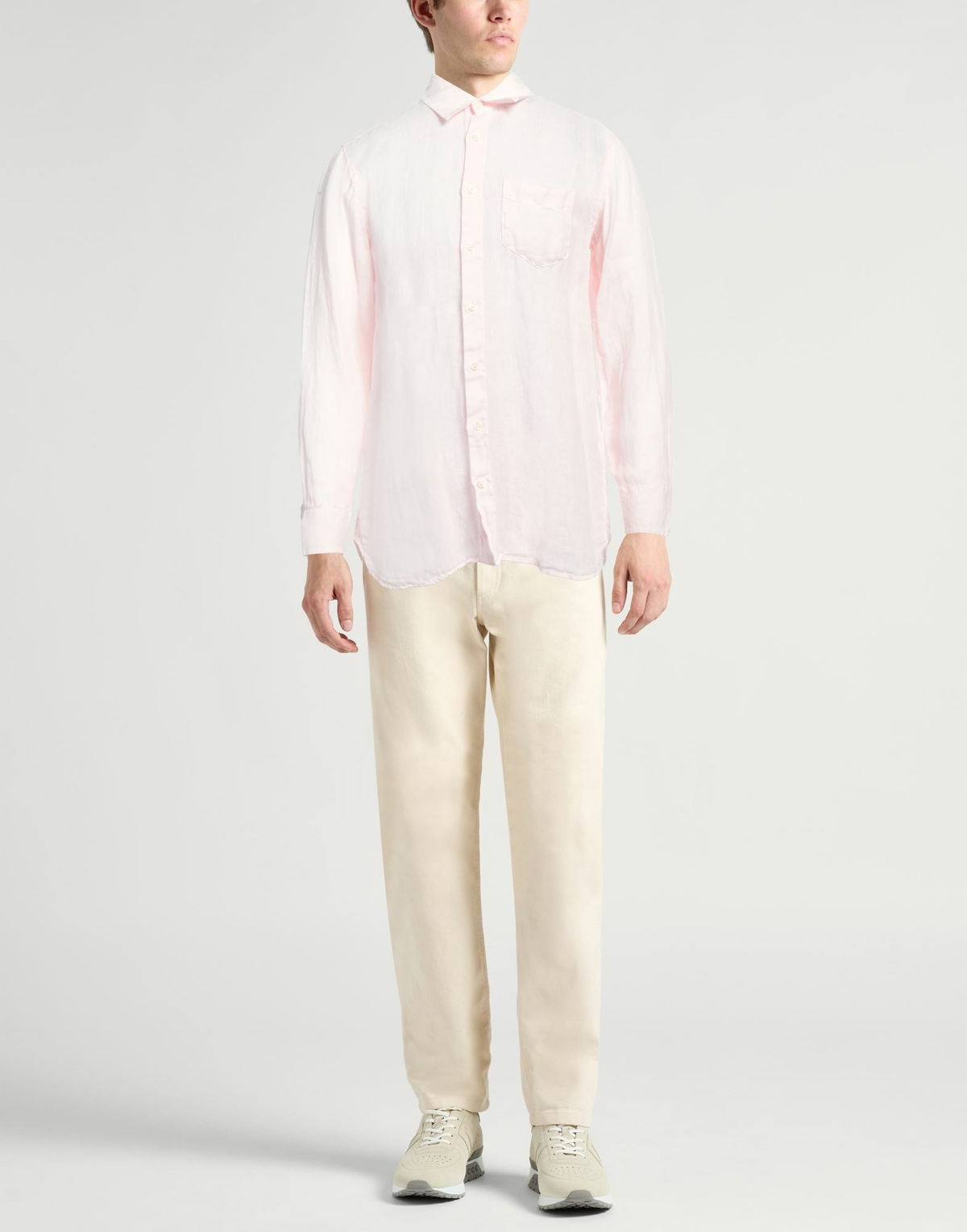 120% Lino Mens Shirt Light in Pink