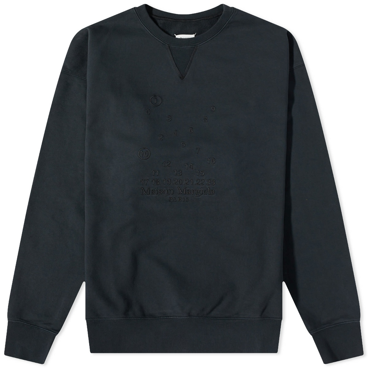 Maison Margiela Men's Embroidered Numbers Logo Crew Sweat in Charcoal ...
