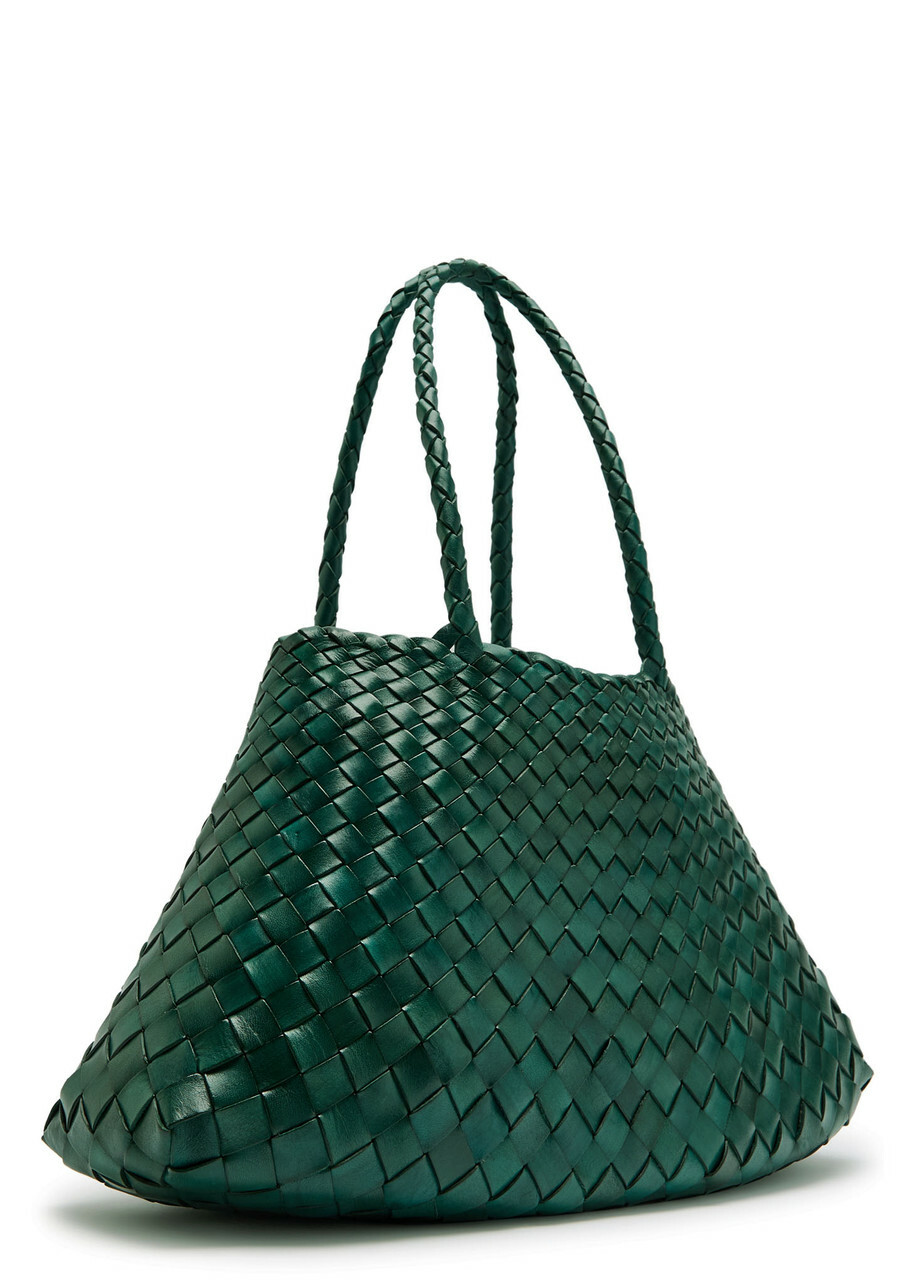 Dragon Diffusion Santa Croce Big Woven Leather Tote bag - Green - One Size