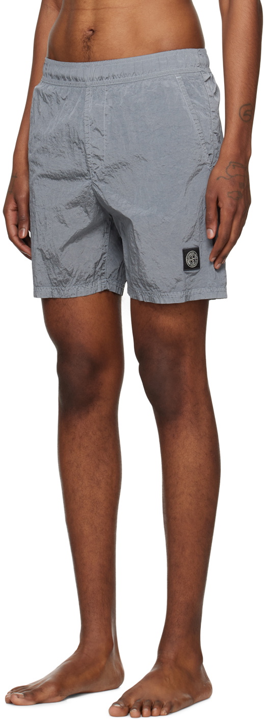 Stone Island Gray Metallic Swim Shorts Stone Island