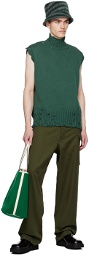 Marni Green Button-Fly Trousers