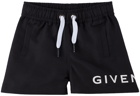 Givenchy Baby Black Drawstring Swim Shorts