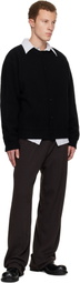 WOOYOUNGMI Black Henley Neck Cardigan