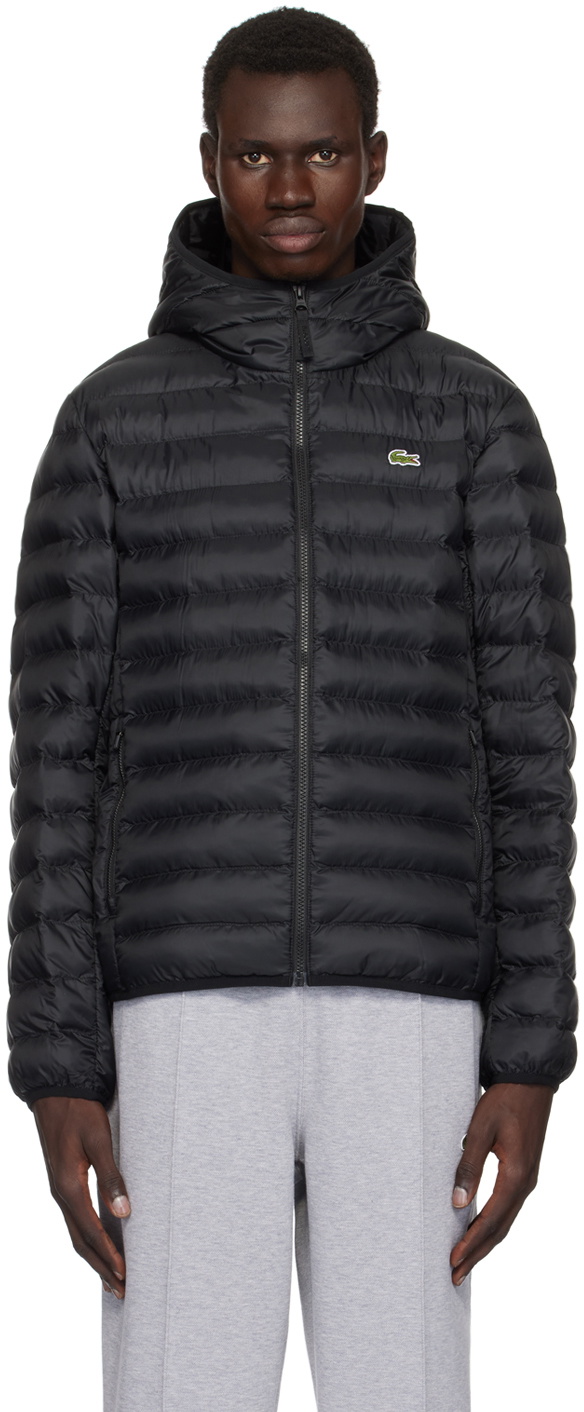 ダウンジャケット LACOSTE 24FW Black Logo Puffer Padding Jacket BH2909 031 Men's Water-Repellent Hooded Puffer Jacket - Jackets & Coats
