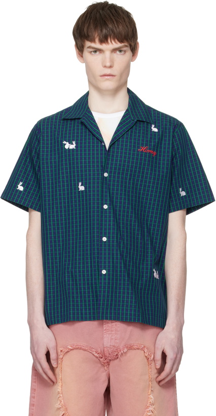 Photo: Carne Bollente Blue 'Check Me Out' Shirt
