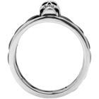 Alexander McQueen Silver and Black Bi-Color Chain Ring