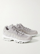 Nike - Air Max 95 Panelled Nubuck, Suede, Mesh and Canvas Sneakers - Gray