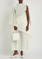 Issey Miyake All Squares Cape-effect Asymmetric Paper-blend top White
