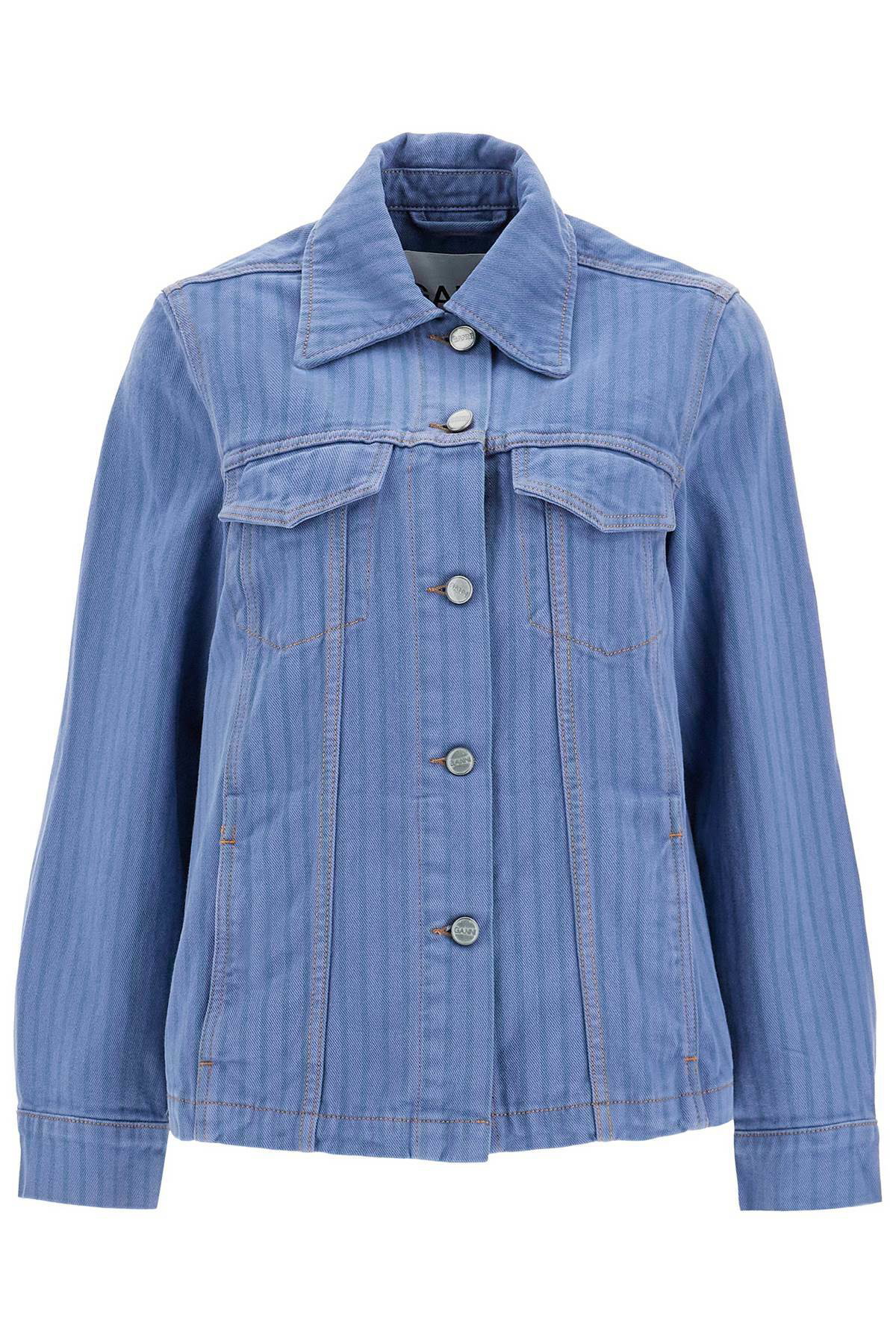 GANNI｜DENIM JACKETS (STRIPE OVERDYED DENIM JACKET (J152 GANNI 
