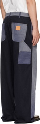 Khoki Blue Vintage-Effect Work Trousers