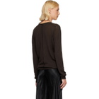 Rick Owens Brown Tower Extreme V-Neck Sweater