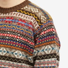 Jamieson's of Shetland Men's Fair Isle Crew in Brown