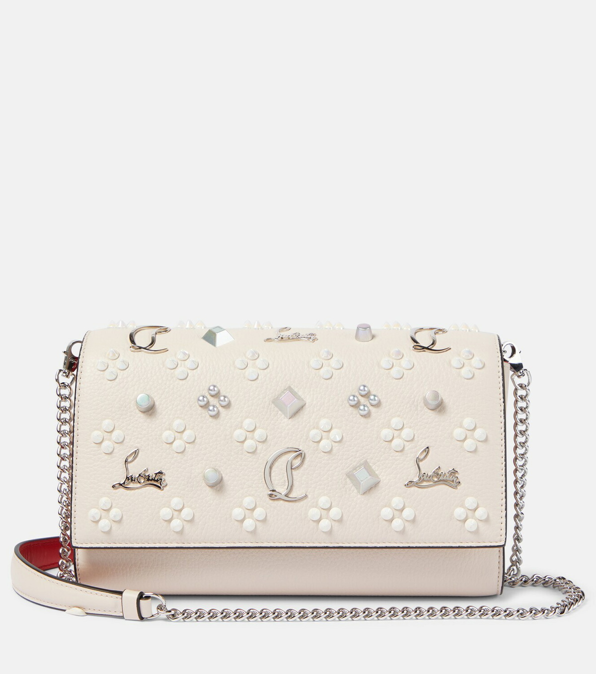 Christian Louboutin, Paloma light beige clutch