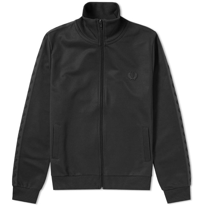 Photo: Fred Perry Tonal Taped Track Jacket Black