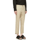 Solid Homme Taupe Elastic Waist Trousers