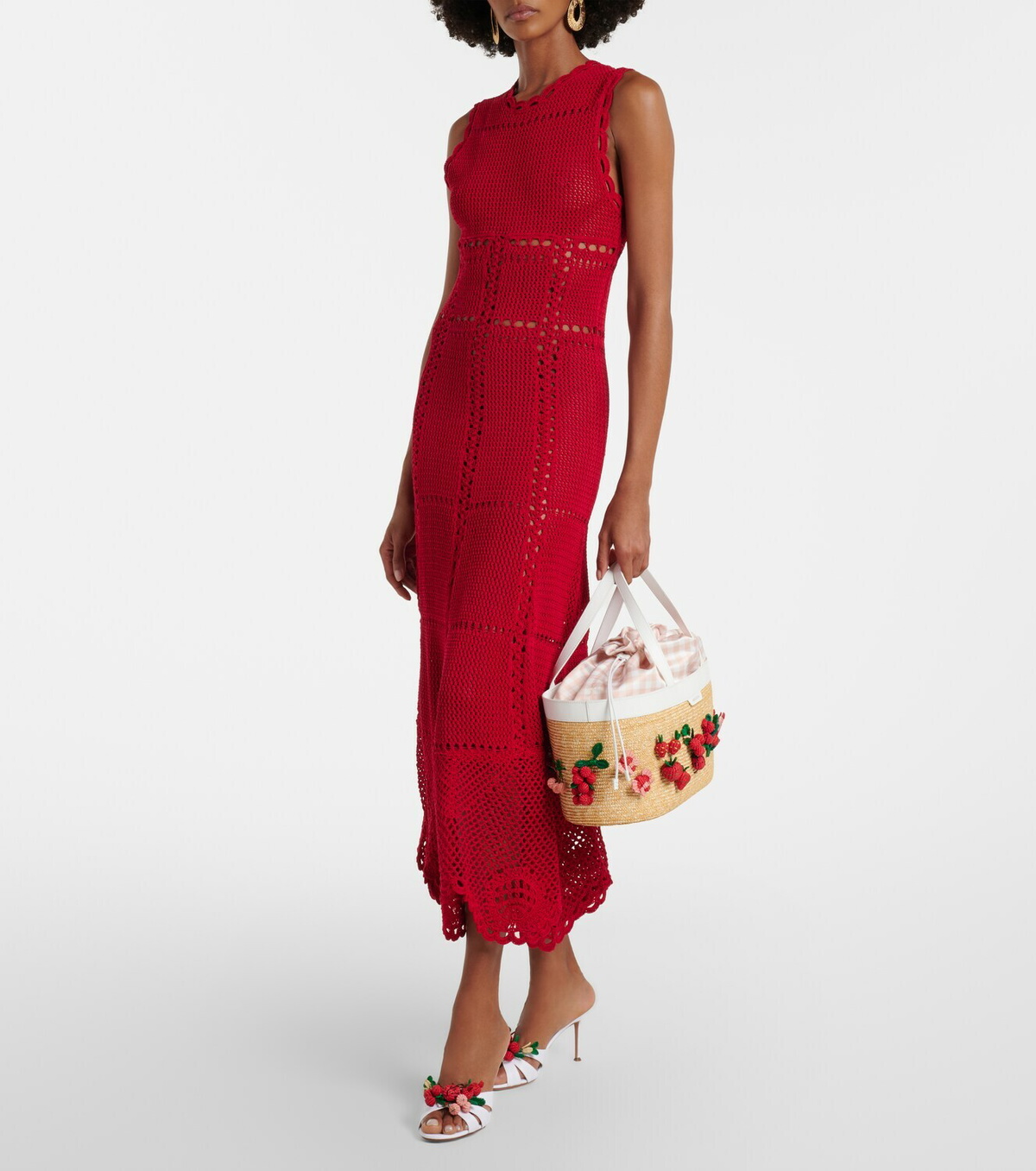 Aquazzura Botanica Medium raffia tote bag
