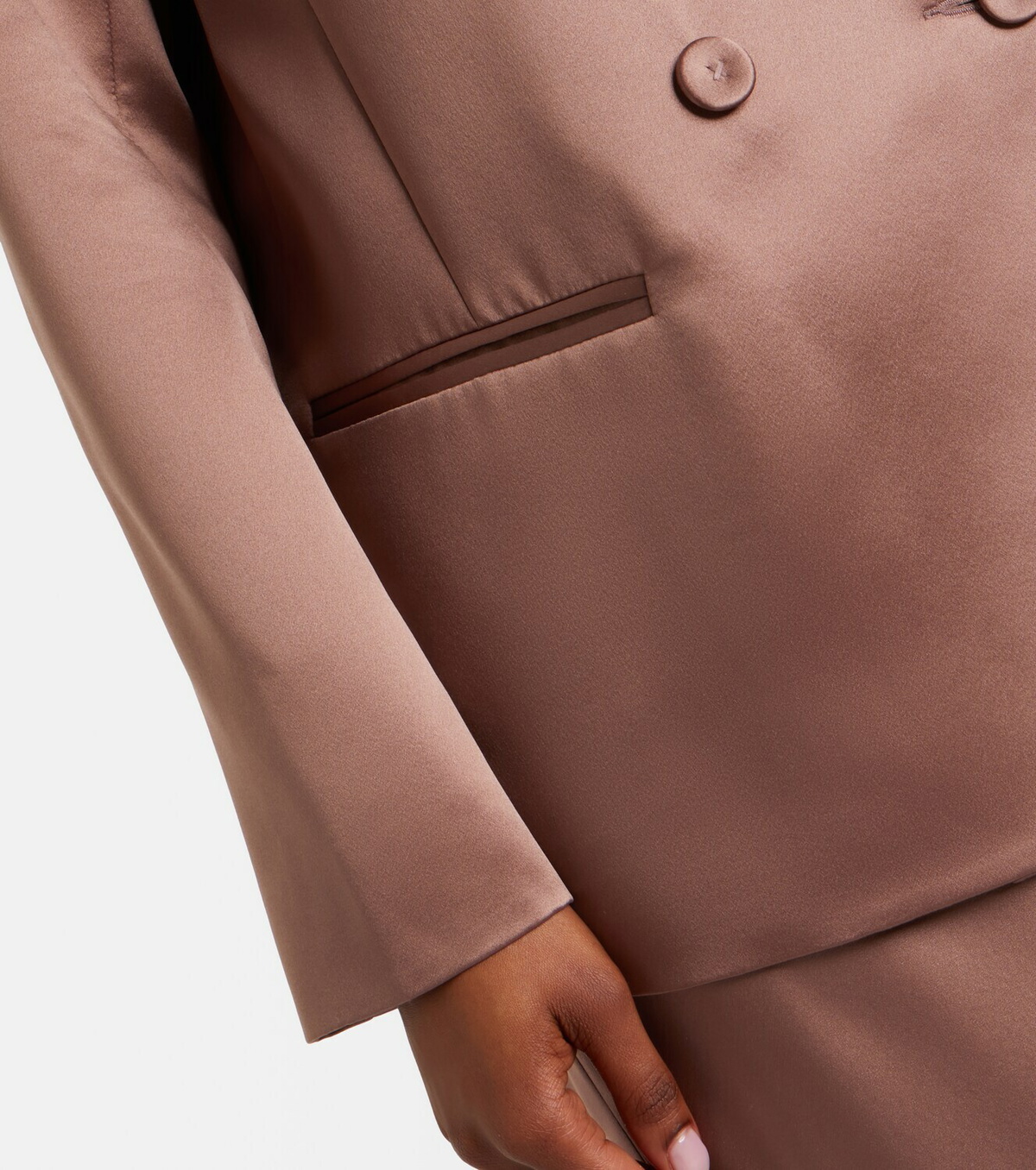 The Sei Double-breasted silk satin blazer