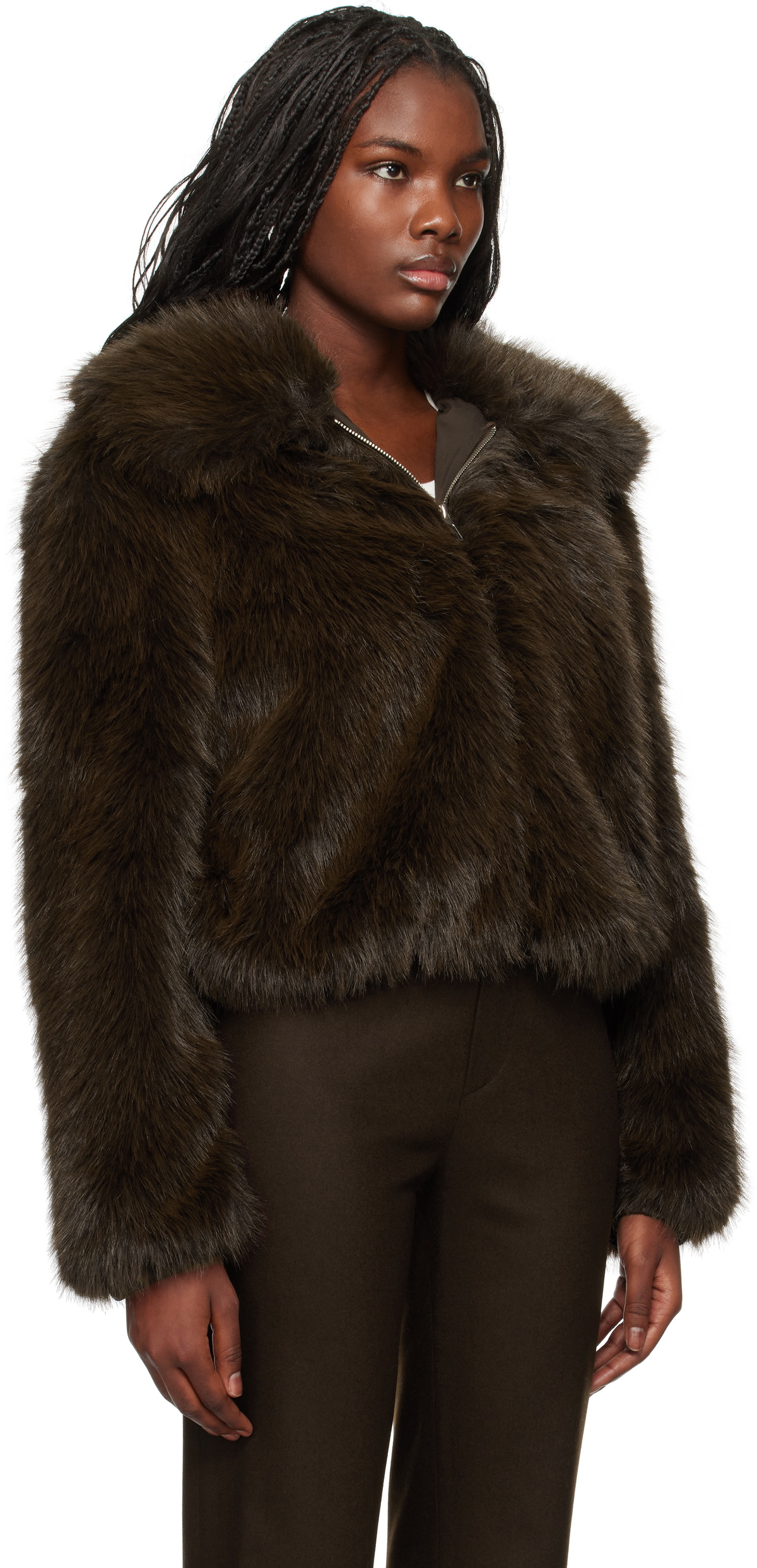 The Frankie Shop Brown Hope Faux-Fur Jacket The Frankie Shop