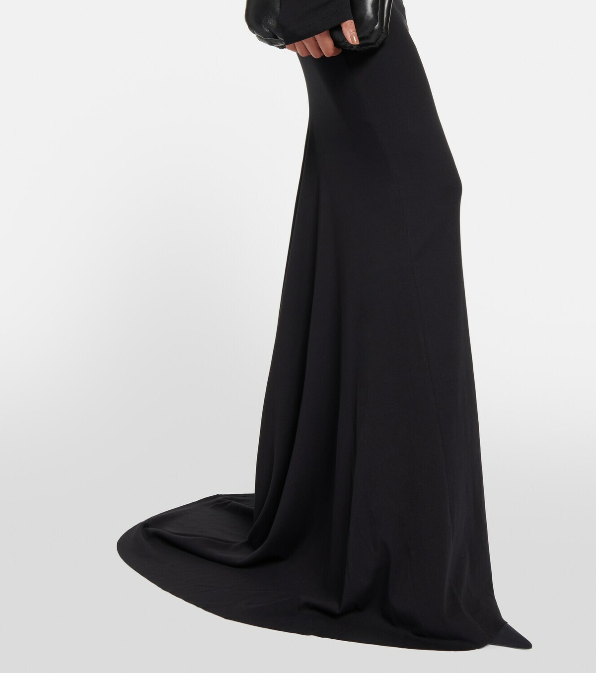 ワンピース ANN DEMEULEMEESTER Black Cotton Blend Long Dress Ann Demeulemeester black maxi dress with high front and back