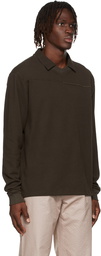 GR10K Brown Stock V Long Sleeve Polo