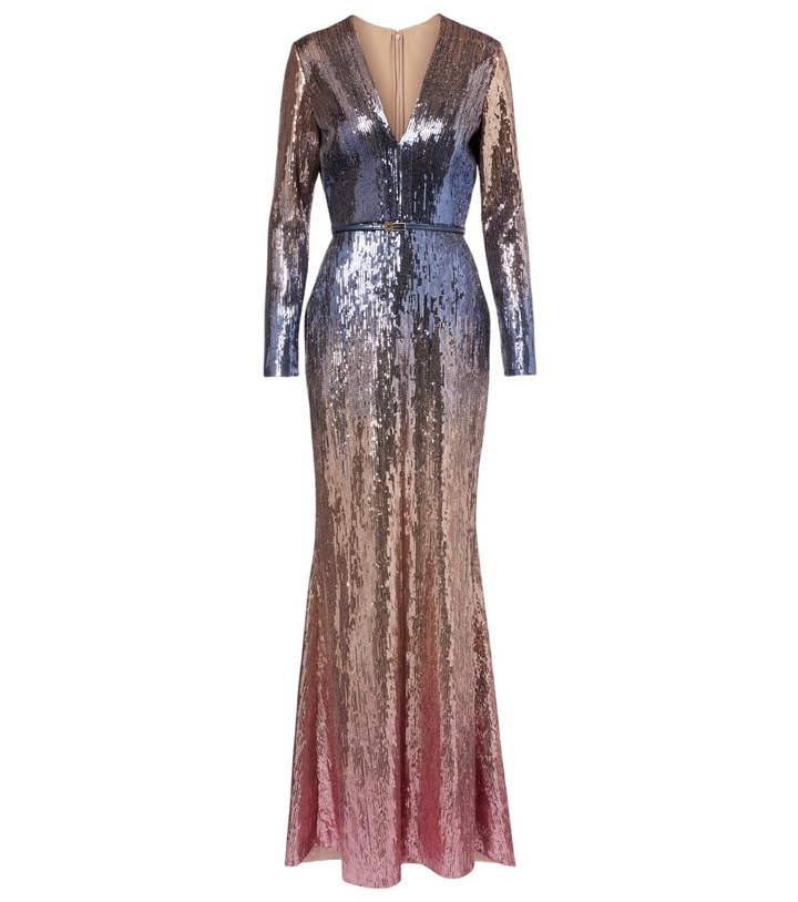 Photo: Elie Saab Ombré sequined belted gown