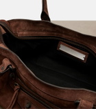 Balenciaga Le City East-West Small suede shoulder bag