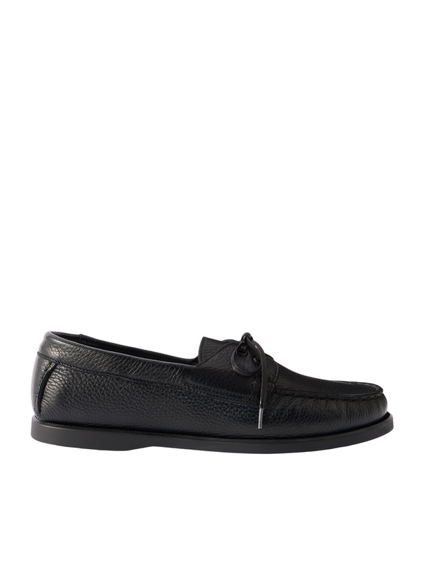 Photo: Saman Amel - City Moc Full-Grain Leather Boat Shoes - Black