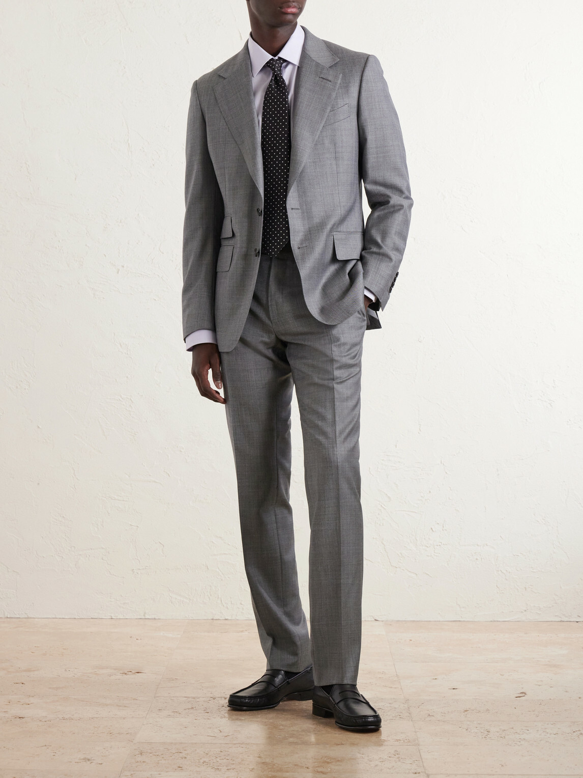 TOM FORD - Shelton Straight-Leg Wool-Twill Suit Trousers - Gray