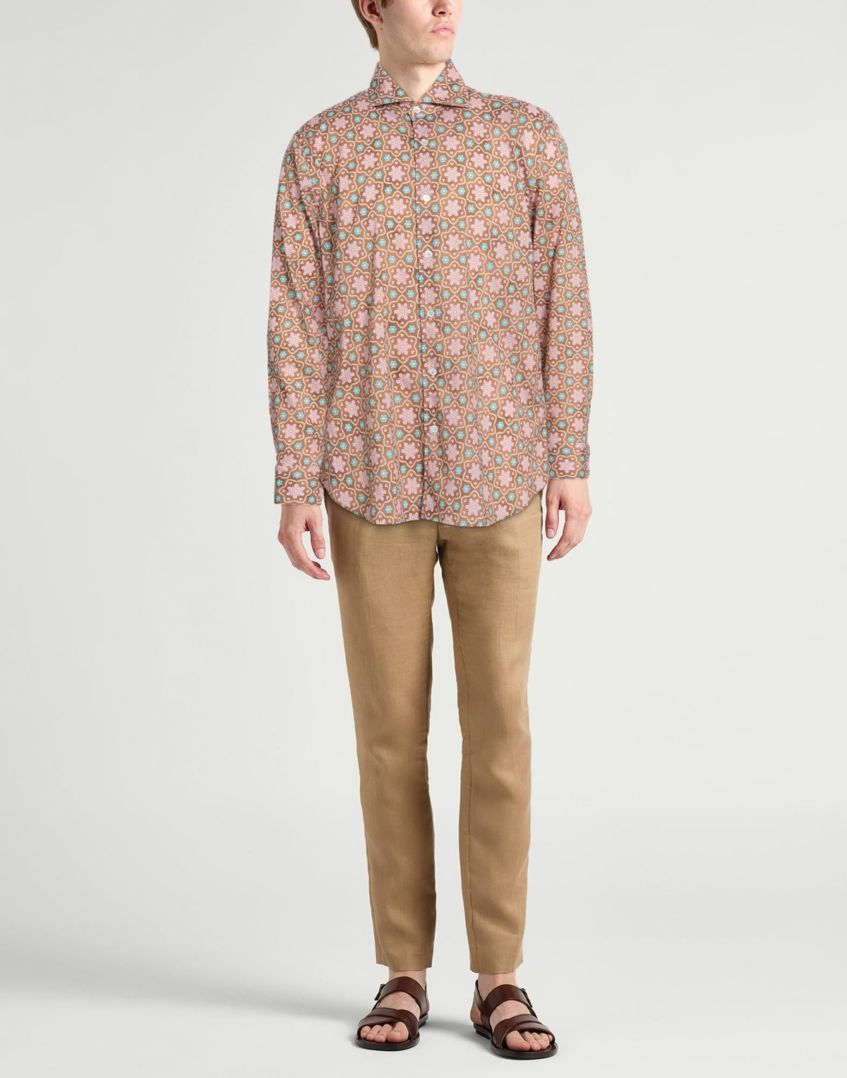 Fedeli Mens Shirt in Brown