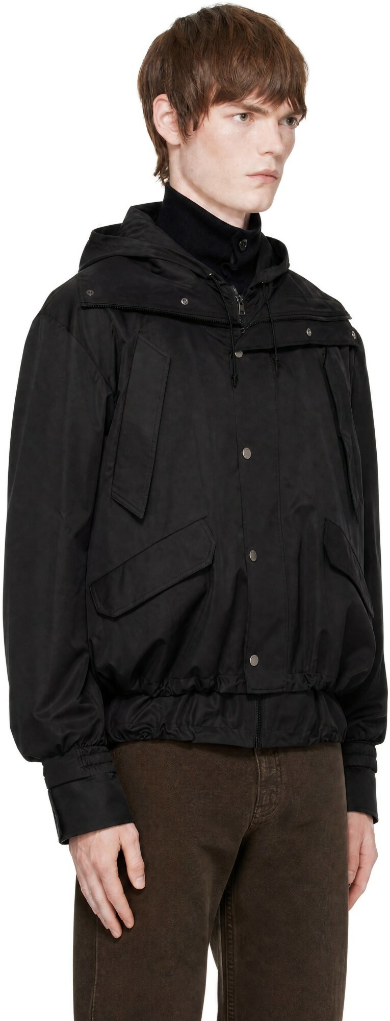 EGONlab Black Hooded Layered Track Jacket