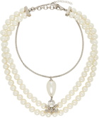 MM6 Maison Margiela Silver Pearl Necklace