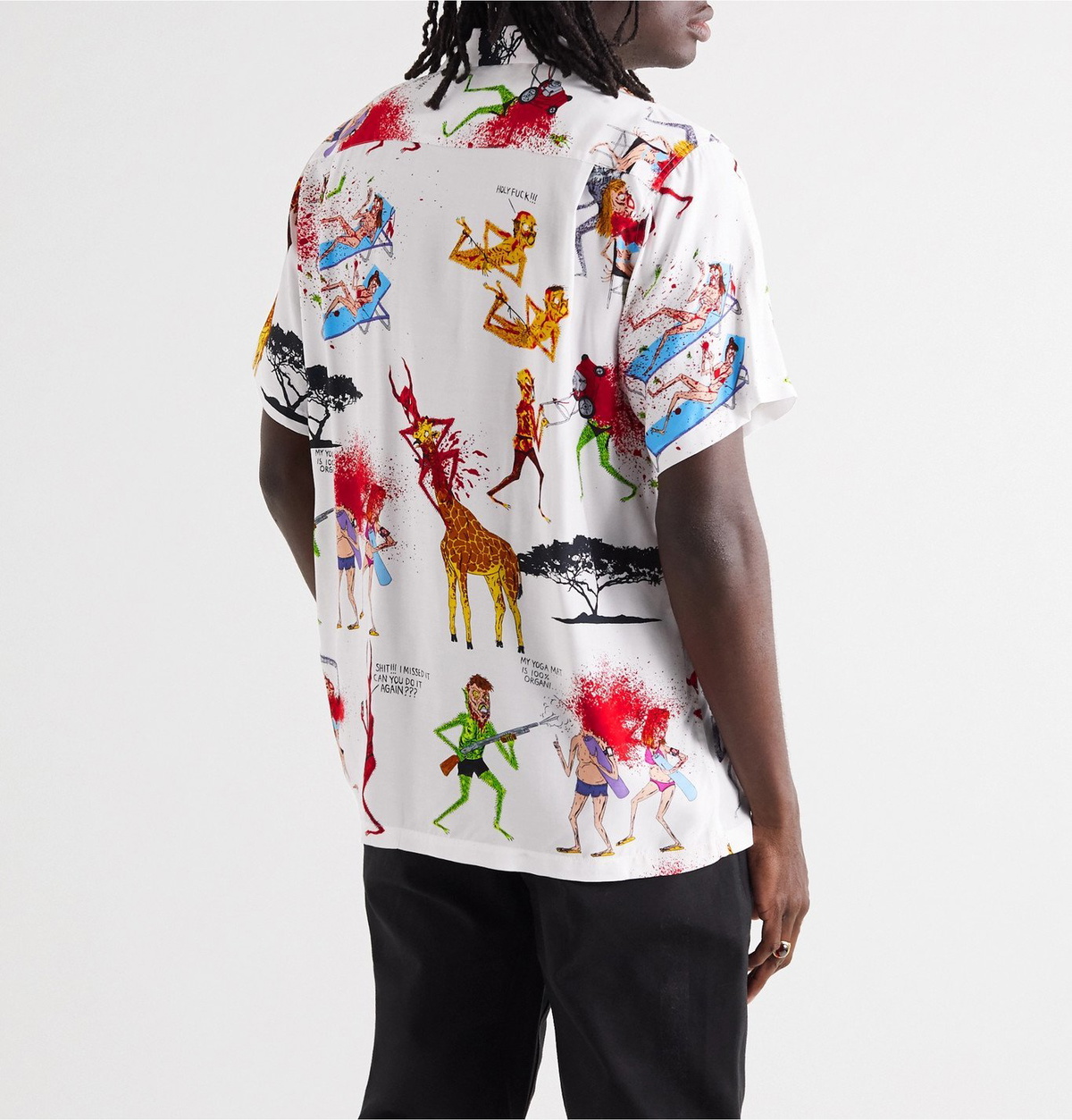 Wacko Maria - Nasty Neck Face Camp-Collar Printed Woven Shirt