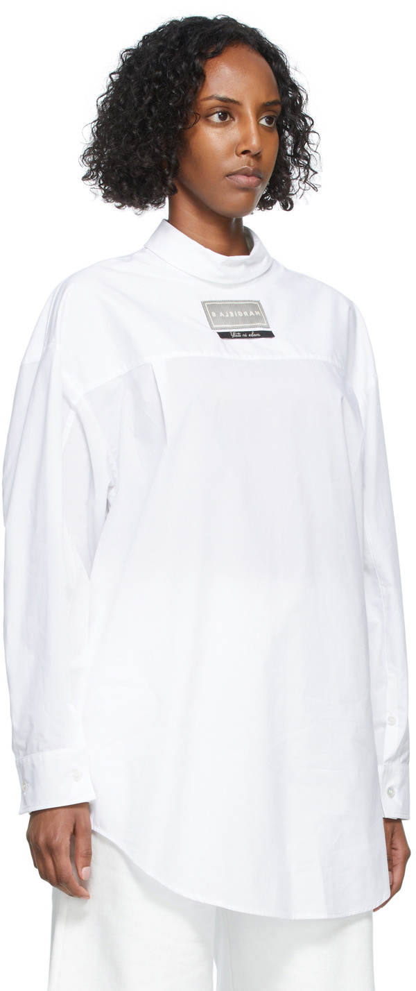 MM6 Maison Margiela White Inside-Out Dress Shirt MM6 Maison Margiela