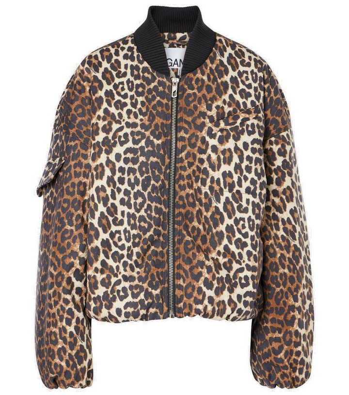 Photo: Ganni Leopard-print canvas bomber jacket