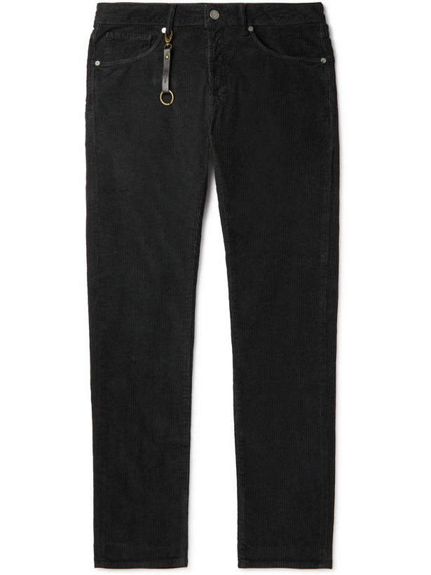 Photo: Incotex - Slim-Fit Cotton-Corduroy Trousers - Black