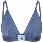 CK Swim Women's Fixed Triangle Bikini Top in Navy Iris