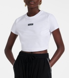Dolce&Gabbana Logo cropped cotton-blend jersey T-shirt