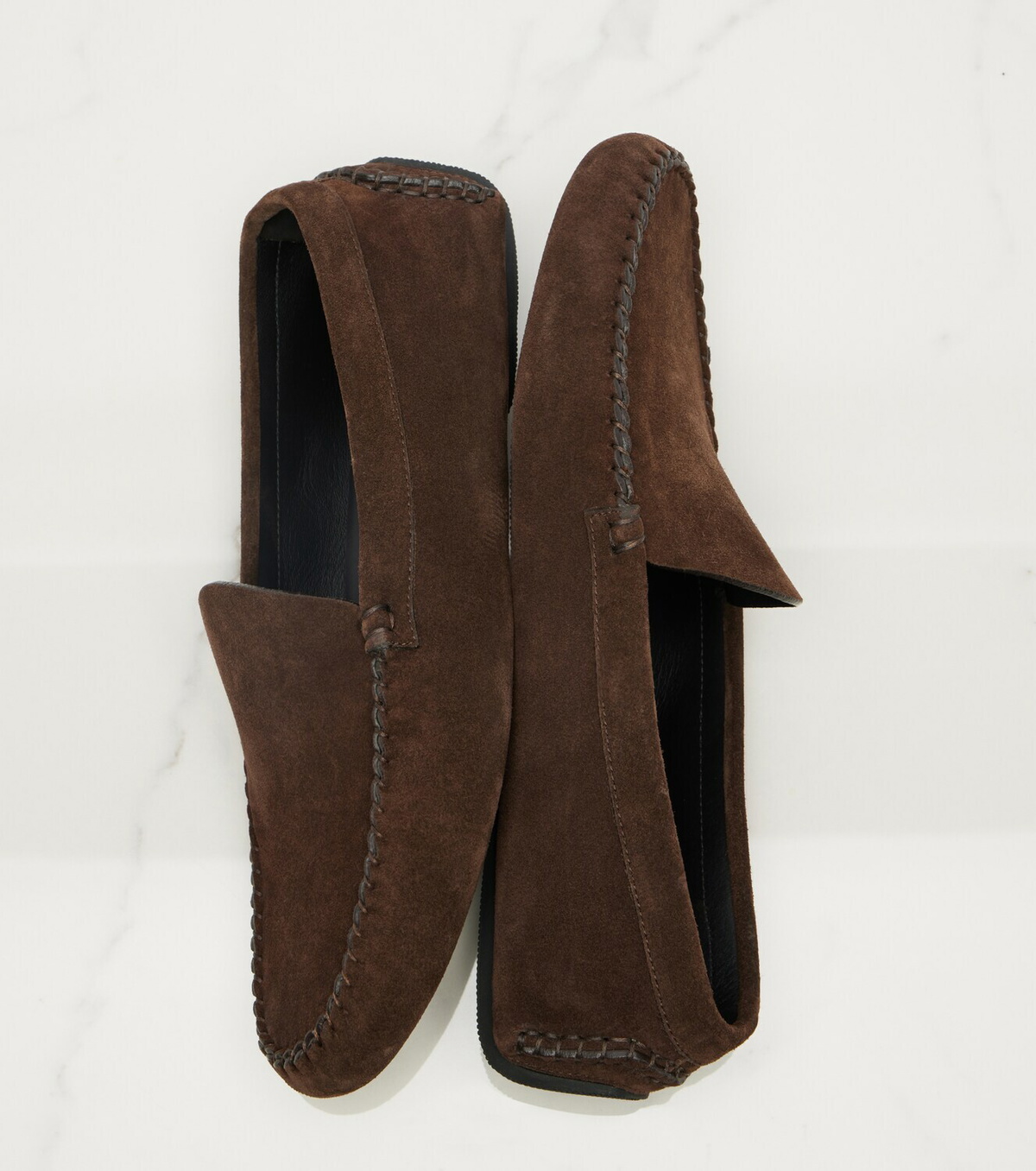 The Row Lucca suede loafers