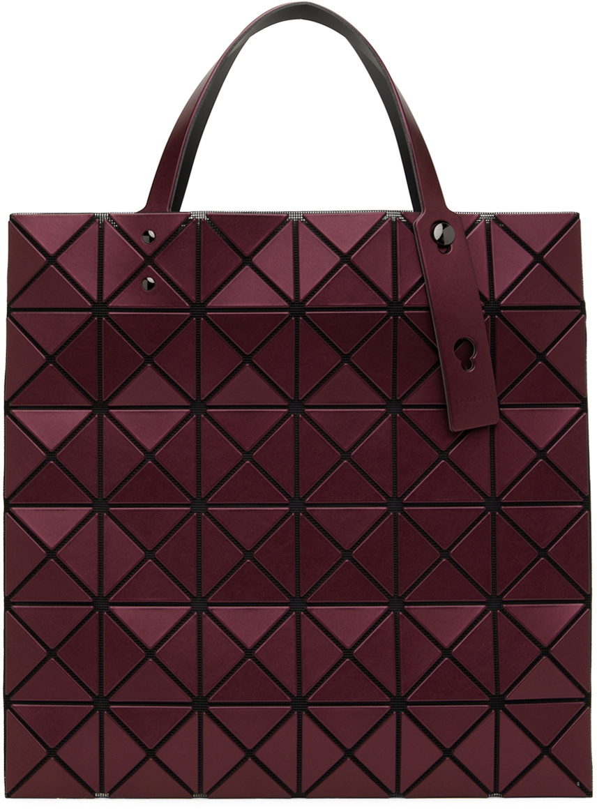 BAO BAO ISSEY MIYAKE Burgundy Lucent Metallic Tote Bao Bao Issey 