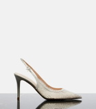 Gianvito Rossi Regina embellished leather slingback pumps