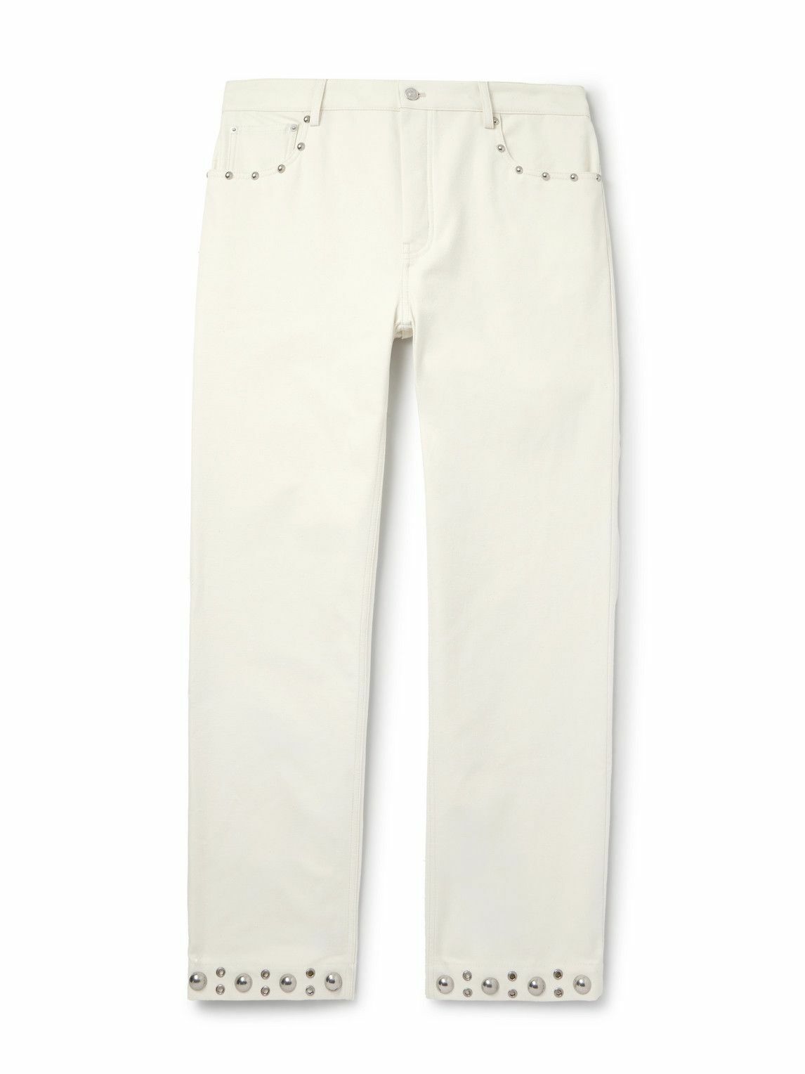 Valentino Garavani - Straight-Leg Embellished Jeans - White