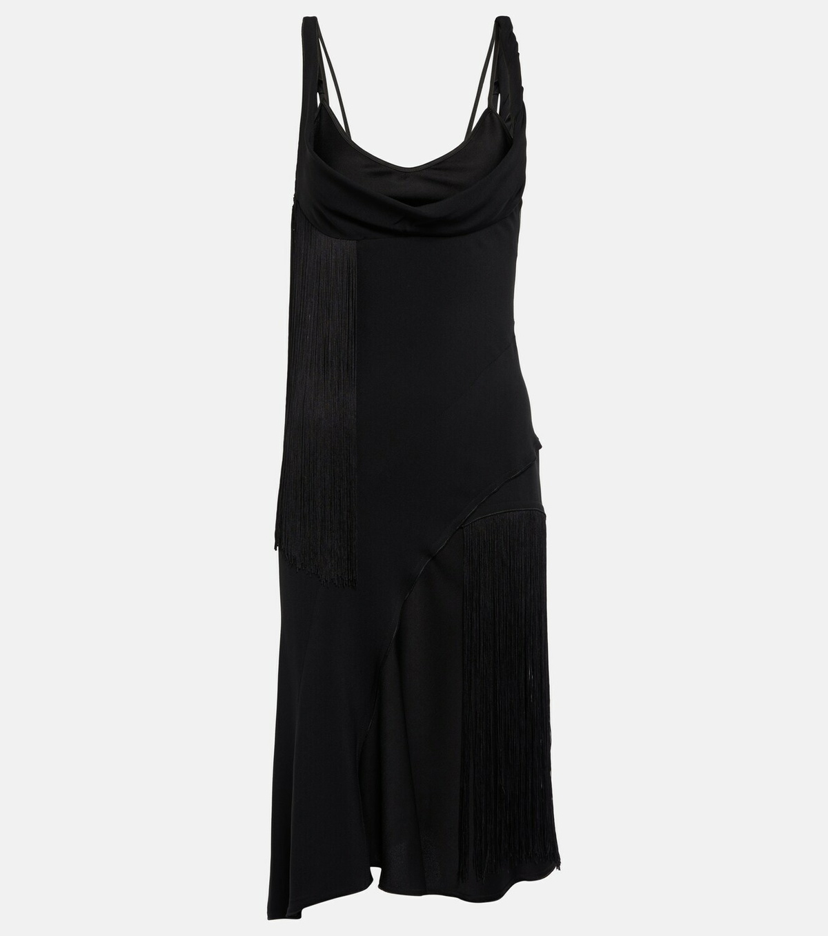 Victoria Beckham - Fringe-trimmed asymmetric minidress Victoria Beckham