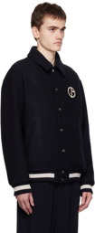 Giorgio Armani Navy Embroidered Jacket
