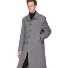Thom Browne Grey Wool and Cashmere Bal Collar Coat