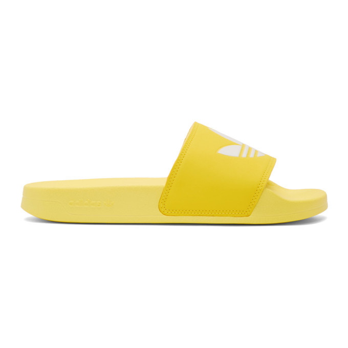 Photo: adidas Originals Yellow Adilette Lite Pool Slides
