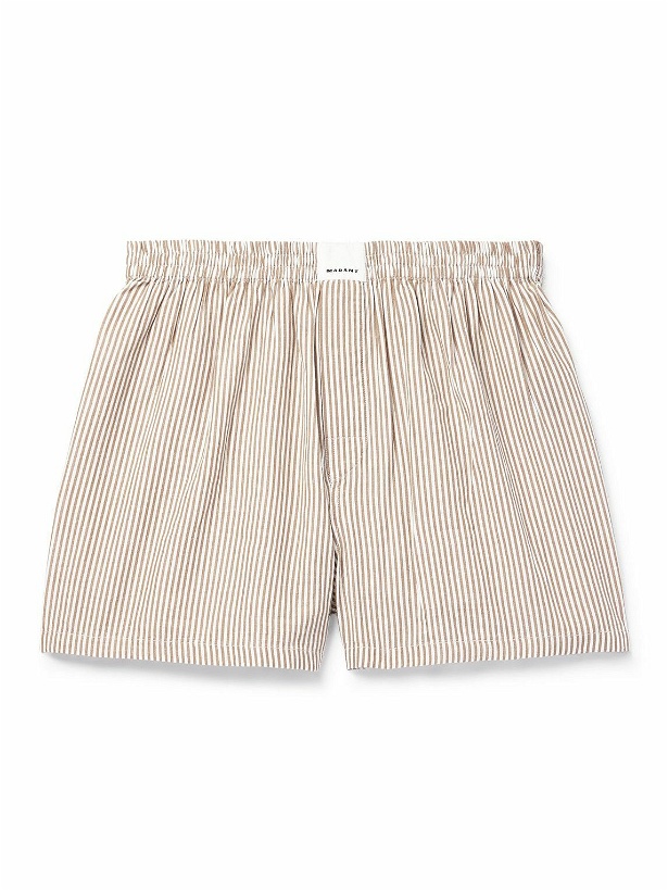 Photo: Marant - Barny Striped Cotton Boxer Shorts - Neutrals